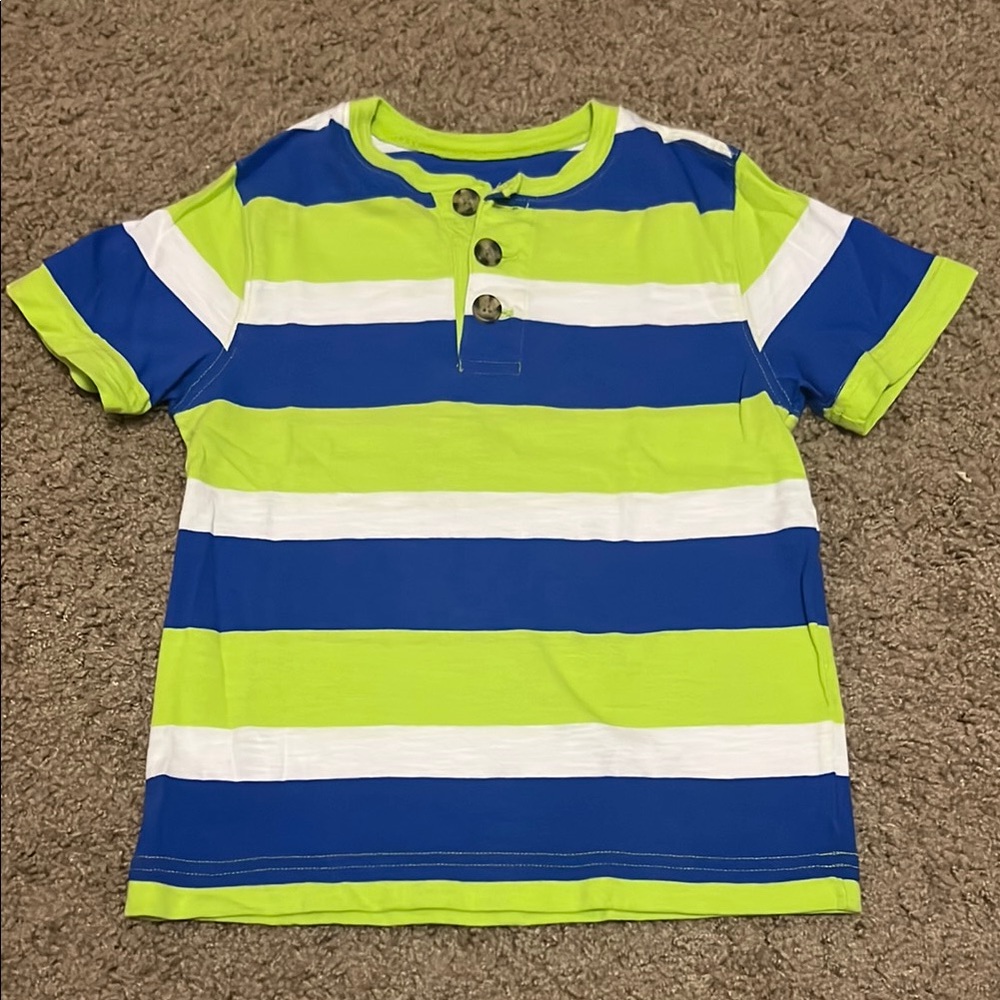 Kids Striped Blue and Green Shirt